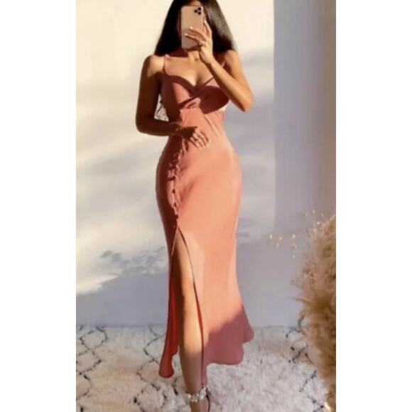 ZARA BLOGGERS FAVE SATIN EFFECT Buttoned Slip Midi Dress Wedding - Picture 2 of 10